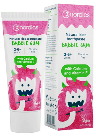 NORDICS bērnu zobu pasta Bubble Gum, 50 ml