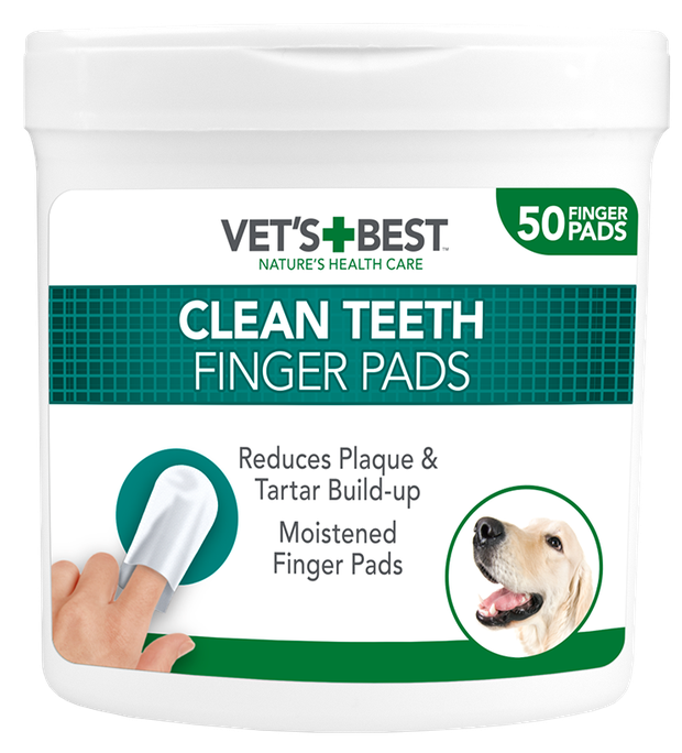 Vet's Best Clean Teeth Finger - Zobu tīrīšanas uzpirksteņi suņiem, 50 gab.
