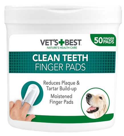 Vet's Best Clean Teeth Finger - Zobu tīrīšanas uzpirksteņi suņiem, 50 gab.