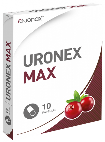 JONAX Uronex Max 10 kapsulu iepakojums