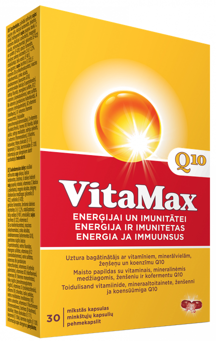 VITAMAX Q10 mīkstās kapsulas 30 gabalu iepakojumā