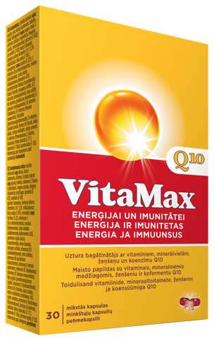 VITAMAX Q10 mīkstās kapsulas 30 gabalu iepakojumā