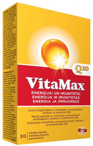 VITAMAX Q10 mīkstās kapsulas 30 gabalu iepakojumā