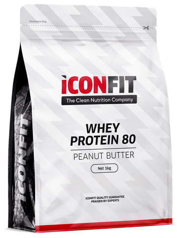 ICONFIT Whey Protein 80 pulveris - Zemesriekstu sviests, 1000 g
