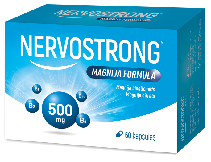 NERVOSTRONG Magnija Formulas Kapsulas, 60 gab.