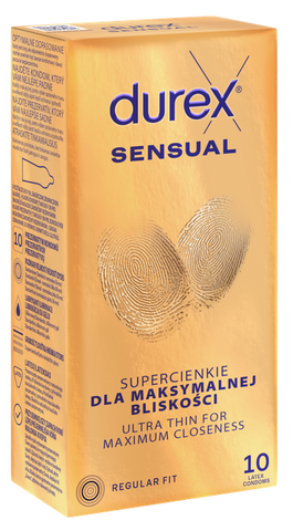 DUREX Sensual, 10 prezervatīvu iepakojums