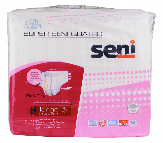 SENI Super Quatro Large – 10 gab. autiņbiksītes