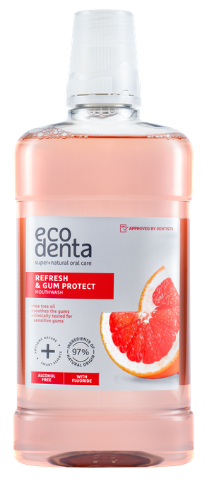 ECODENTA Mutes skalošanas līdzeklis Refresh & Gum Protect, 500 ml