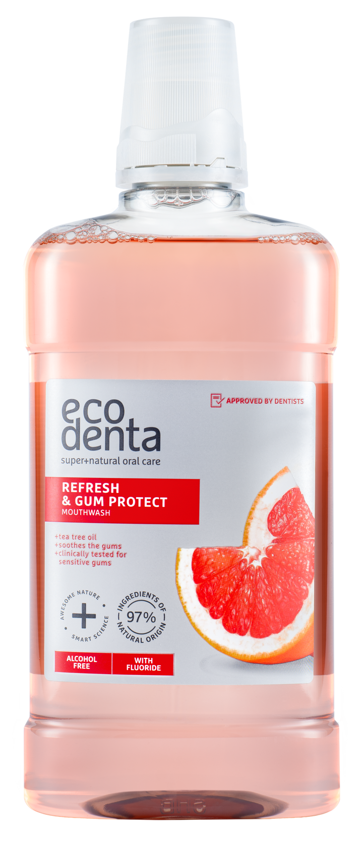 ECODENTA Mutes skalošanas līdzeklis Refresh & Gum Protect, 500 ml