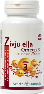 Omega-3 Zivju Eļļa Ar E Vitamīnu Un Lecitīnu — 60 Kapsulas No Aptiekas