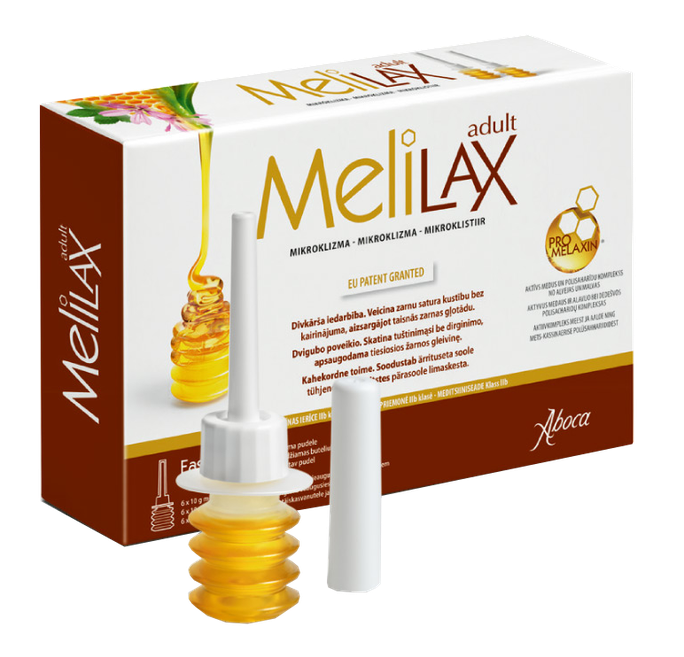 MELILAX 10 g mikroklizma pieaugušajiem, 6 iepakojumi