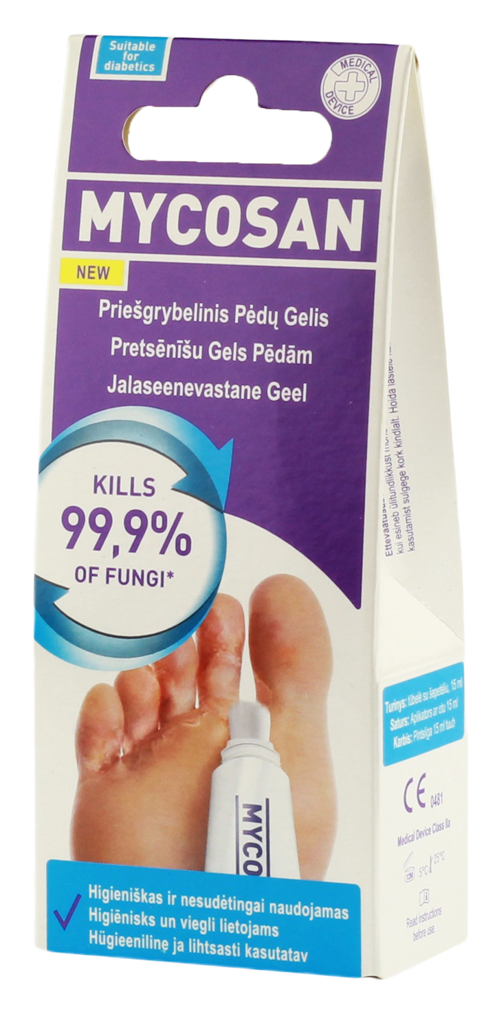 Gels MYCOSAN atlēta pēdas ārstēšanai, 15 ml