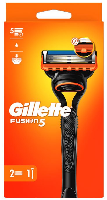 GILLETTE Fusion5 skuveklis ar 2 maiņas kasetnēm, 1 vienība