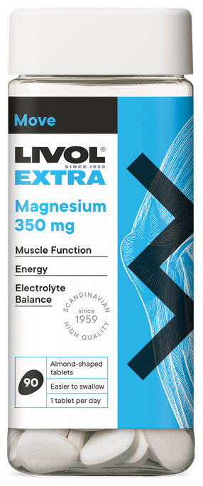 LIVOL Magnesium 350 mg Extra tabletes, 90 gab.