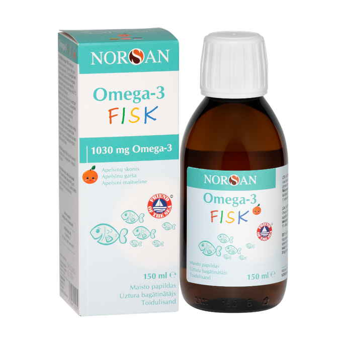 NORSAN Omega-3 Zivju Eļļa Apelsīnu Aromātā, 150 ml