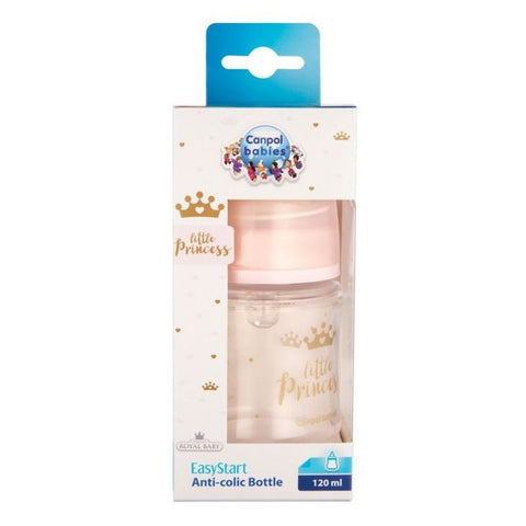 CANPOL BABIES Anti-colic Royal Baby Pink PP Easy Start pudelīte 120 ml