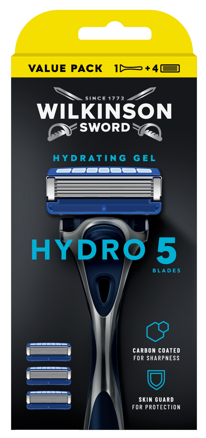 WILKINSON SWORD Hydro5 skuveklis ar 4 maiņas kasetņu komplektu, 1 gab.