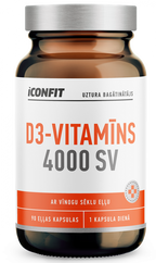 ICONFIT D3, 4000 SV, 90 kapsulu iepakojums