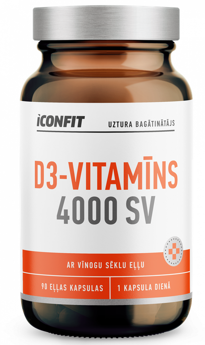ICONFIT D3, 4000 SV, 90 kapsulu iepakojums