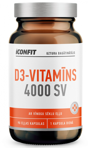 ICONFIT D3, 4000 SV, 90 kapsulu iepakojums