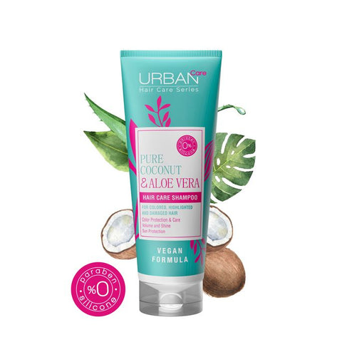 Pure Coconut & Aloe Vera šampūns matu krāsas aizsardzībai no URBAN CARE, 250 ml