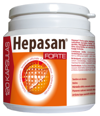 HEPASAN Forte — 120 kapsulas aknu atbalstam