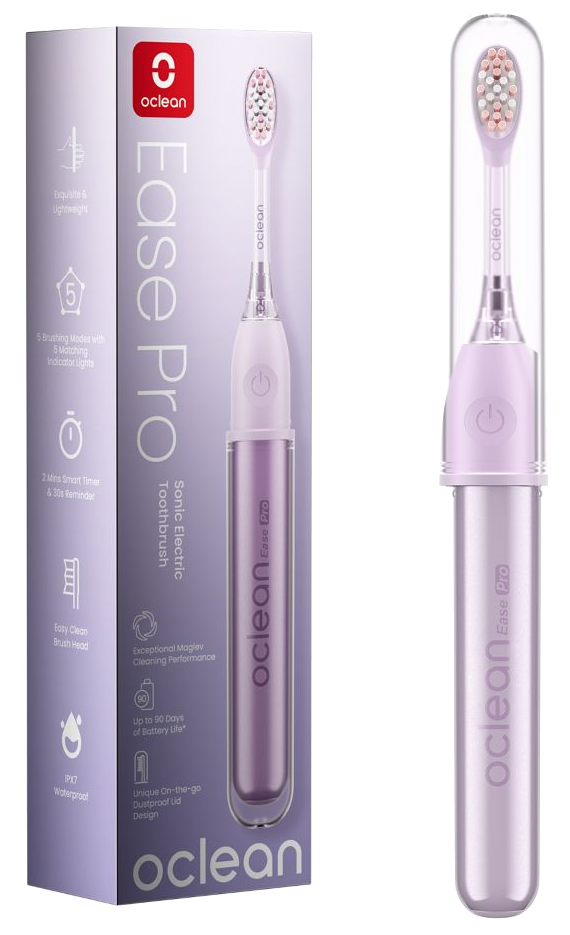Elektriskā zobu birste OCLEAN Ease Pro violetā krāsā, 1 gab.