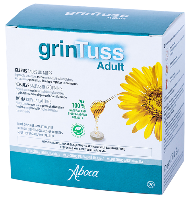 Grintuss Adult - 20 sūkājamās tabletes pieaugušajiem
