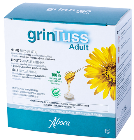Grintuss Adult - 20 sūkājamās tabletes pieaugušajiem