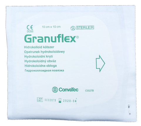 CONVATEC Granuflex hidrokoloīds pārsējs 10 x 10 cm, viena vienība