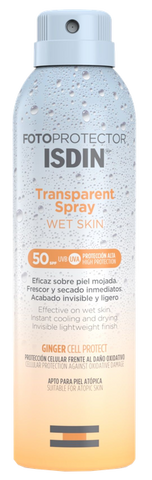 ISDIN Fotoprotector SPF50 Caurspīdīgs izsmidzināms saules aizsarglīdzeklis mitrai ādai, 250 ml