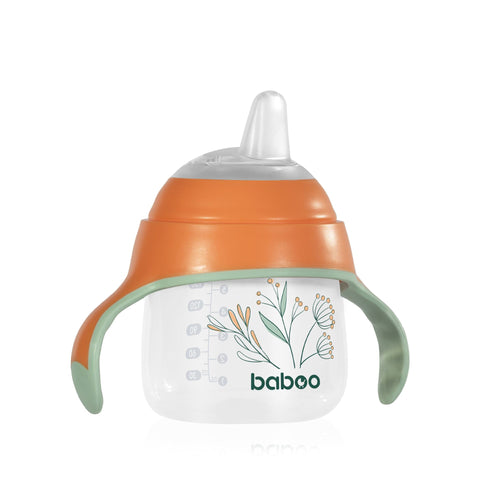 BABOO Peachy Keen mācību krūzīte 150 ml bērniem no 6+ mēnešiem, 1 gab.