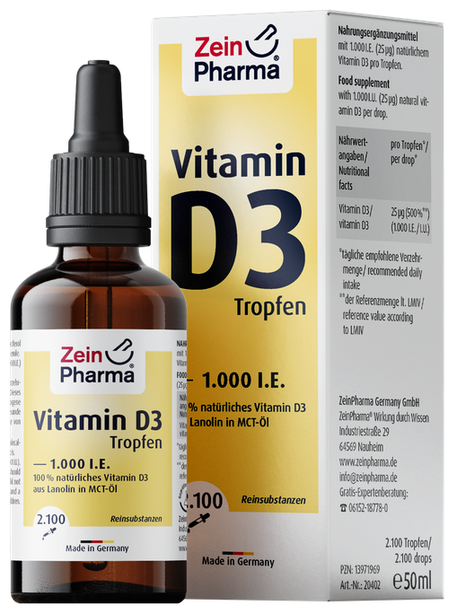 ZEINPHARMA D3 vitamīna pilieni 1000 SV, 50 ml šķīduma forma