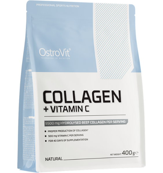 OSTROVIT Hidrolizēts Kolagēns ar C Vitamīnu, 400 g Bezgaršu Pulveris