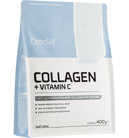 OSTROVIT Hidrolizēts Kolagēns ar C Vitamīnu, 400 g Bezgaršu Pulveris