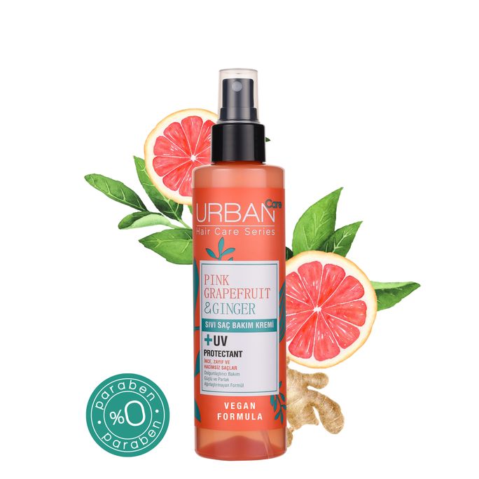URBAN CARE Ingvera un rozā greipfrūta neizskalojamais matu kondicionieris biezināšanai, 200 ml