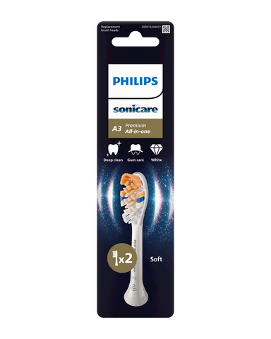PHILIPS Sonicare Premium All-in-One zobu birstes uzgaļi baltā krāsā, 2 gab.