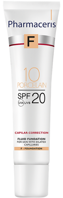 SPF 20 PHARMACERIS F Capilar-Correction Porcelain 10 fluīds, 30 ml