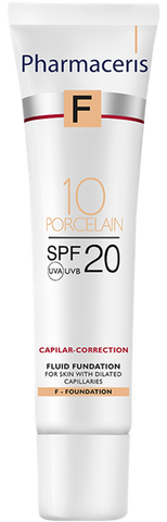 SPF 20 PHARMACERIS F Capilar-Correction Porcelain 10 fluīds, 30 ml