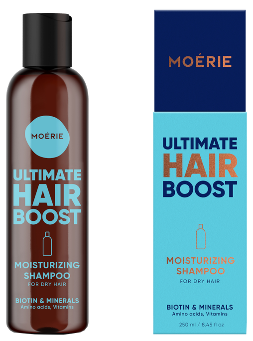 MOERIE Ultimate Hair Boost Mitrinošs šampūns plāniem matiem, 250 ml
