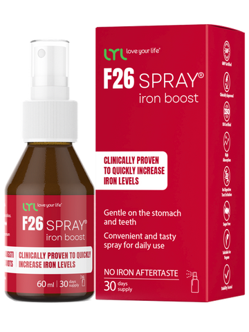 F26 SPRAY iron boost sprejs dzelzs stiprinājumam (60 ml, 30 devas) bērniem un pusaudžiem