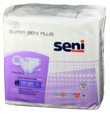 SENI Super Plus Extra Large − pieaugušo autiņbiksītes, 10 gab.