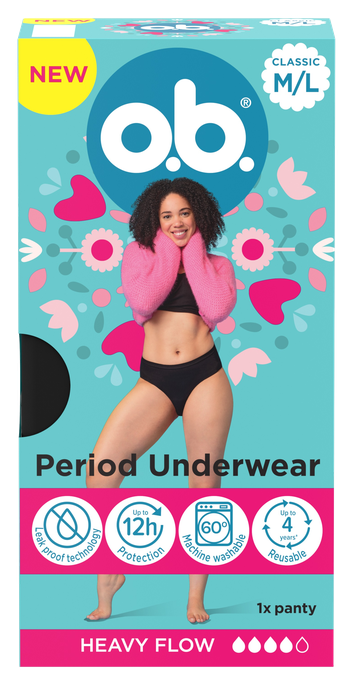 O.B. menstruālās biksītes, M/L izmērs, 1 pāris