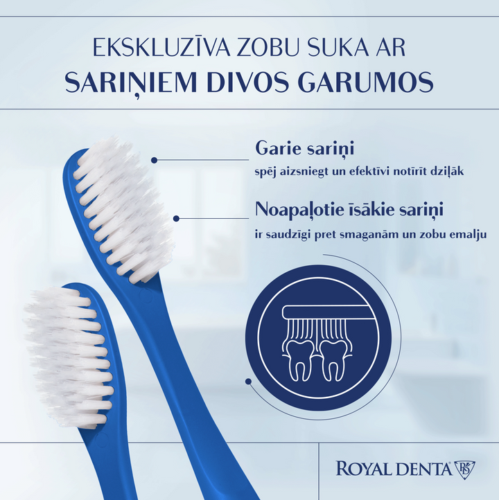 ROYAL DENTA Silver vidējas cietības zobu birste, 4 gab.