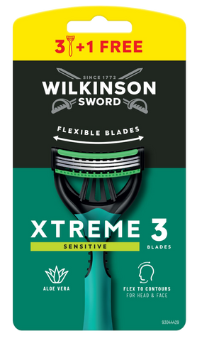 WILKINSON SWORD Xtreme 3 Sensitive Vīriešiem — 4 vienreizlietojami skuvekļi (3+1)