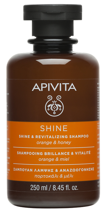 APIVITA Shine&Revitalizing Shampoo Orange&Honey šampūns — 250 ml matu kopšanai