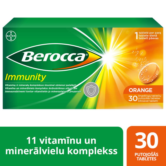 BERROCA Putojošās tabletes imūnai, 30 gab.