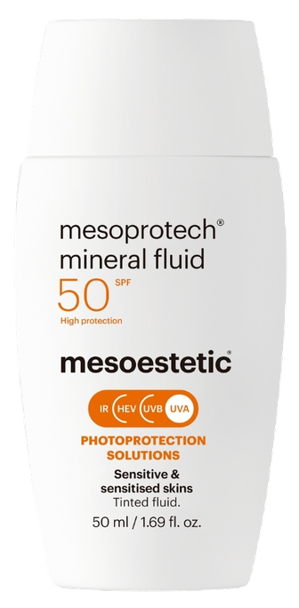 MESOESTETIC Mesoprotech Mineral Fluid – 50+ SPF saules aizsargkrēms 50 ml