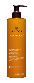 NUXE Reve de Miel Ultra-Rich dušas un sejas mazgāšanas želeja, 400 ml