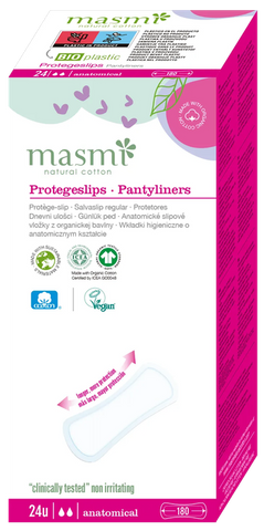 MASMI Anatomiskā Organiskā Kokvilna Dienas Ieliktnīši, 24 gab.